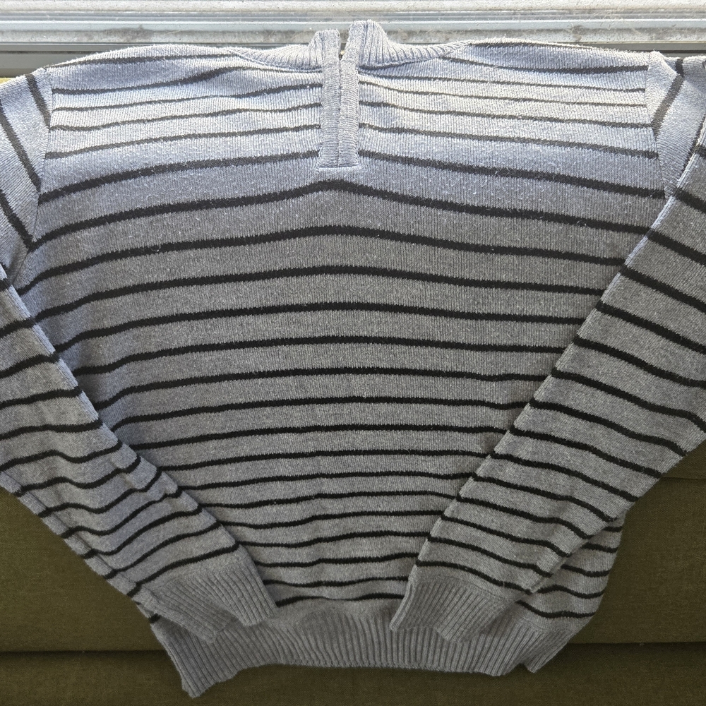 Men's Gray Striped Sweater